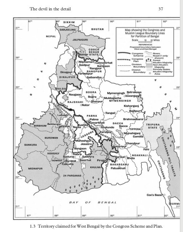 __gaudiya's tweet photo. 1) Never forget the treachery of Congress &amp; Gandhi in 1947. They got gullible Hindus to support partition by claiming Half of Bengal would be India + Population exchange.

During the negotiations they claimed less territory, got even lesser. Then refused population exchange too https://t.co/XLdhGZJfNp