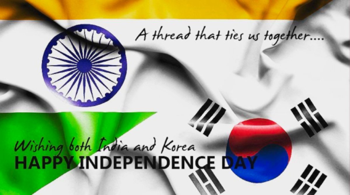 Snehal1k's tweet photo. Happy Independence Day
To both, India and South Korea 😊
#IndependenceDay2020 
#independencedayofindia2020 
#independencedayofkorea
#Indiakorea
#15thaugust 
#SouthKorea https://t.co/h7v57q4jRk