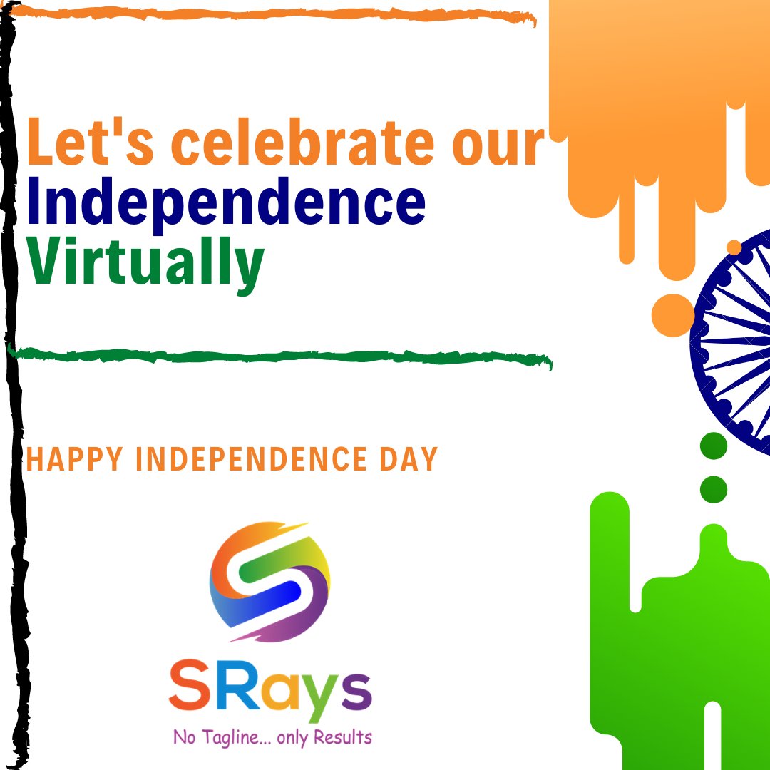srayssolutions's tweet photo. On an Independence Day we celebrate the glory of Freedom.
Let us celebrate this Independence Day with pride and fervently. We wish all, a happy independence day.

#independenceday2020 #independencedayindia #freedom https://t.co/g2Yp0OS9Tr