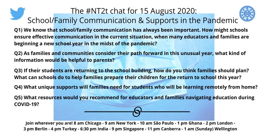 Join us at the top of the hour for the #NT2t chat! #HackLearning #BeKindEdu #ecet2 #AltEdChat #BookCampPD  #EdTechChat #PSquareLN #tlap #COLchat #ResilienceChat #ElemEduMeet #mschat #2PencilChat #gtchat #PLN365 #CultureEd #WeLeadEd #SpedChat #CelebratED #WhatIsSchool #EngageChat