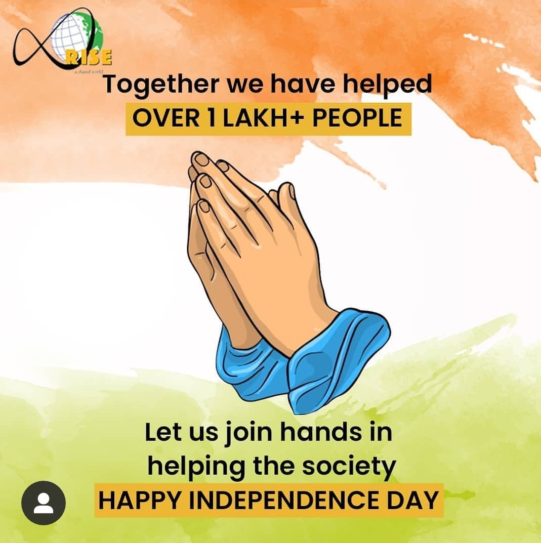 RISEInfinityF's tweet photo. Wishing you all a very Happy #IndependenceDayIndia2020 

Do your bit in helping the society. 

Helpline No: 8061933074
Donate here: https://t.co/RsXGaMY4DU

#UNICEFIndia #UNICEF #RISEINFINITYFOUNDATION #JeevanRath 

@karonshaiva @YkabirYusuf https://t.co/SoBRVIsBdo