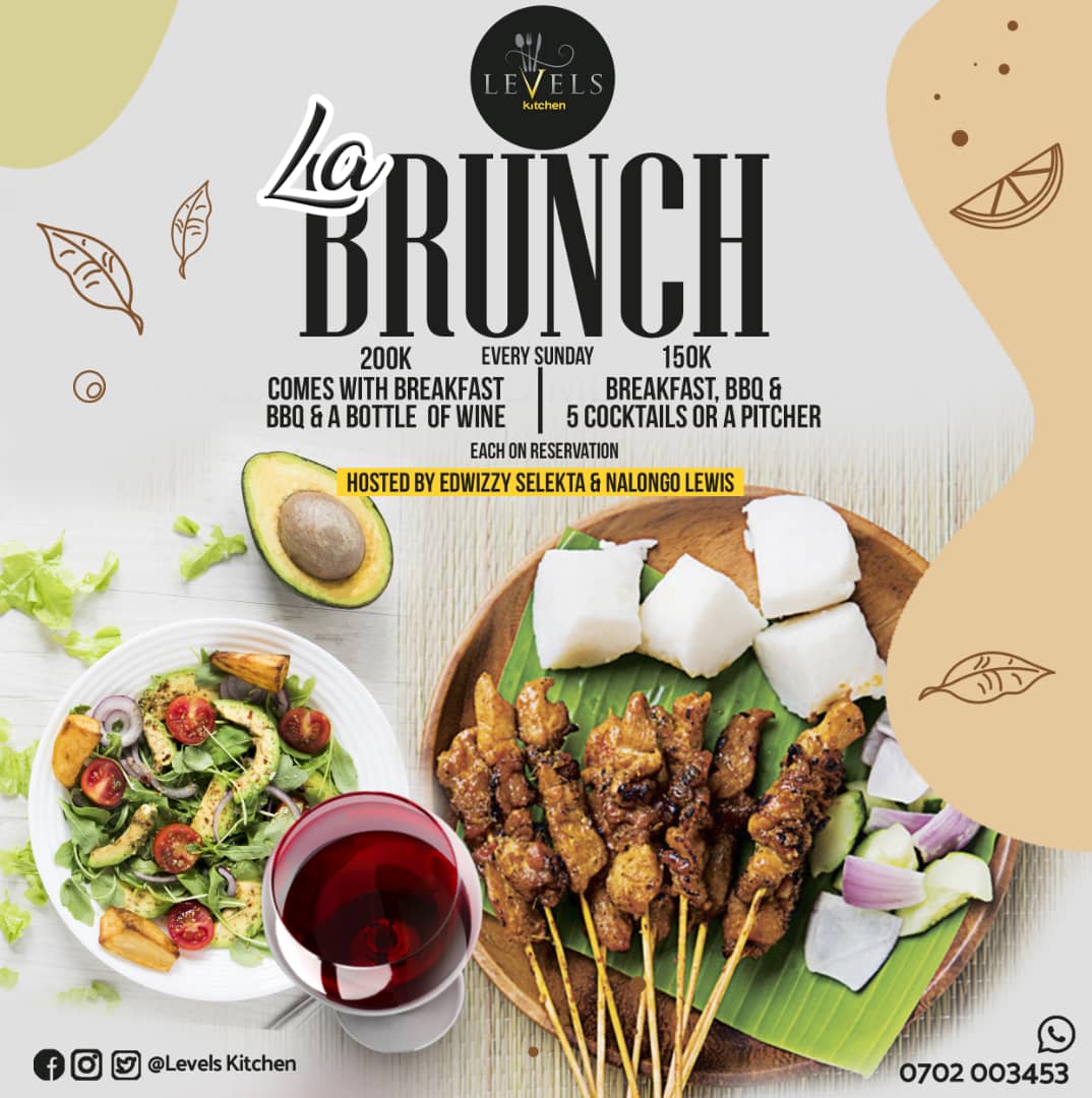 Levels_Ug's tweet photo. THIS SUNDAY!!! Join @edwizzyselekta &amp; Nalongo Lewis at Kampala's favorite brunch spot starting at 11am. See poster for details. #LevelsKitchenNow #brunchtime #foodiesofkampala #restaurantlife INVITE A FRIEND!
R.S.V.P 0702003453 https://t.co/0FR5bQ5ClE