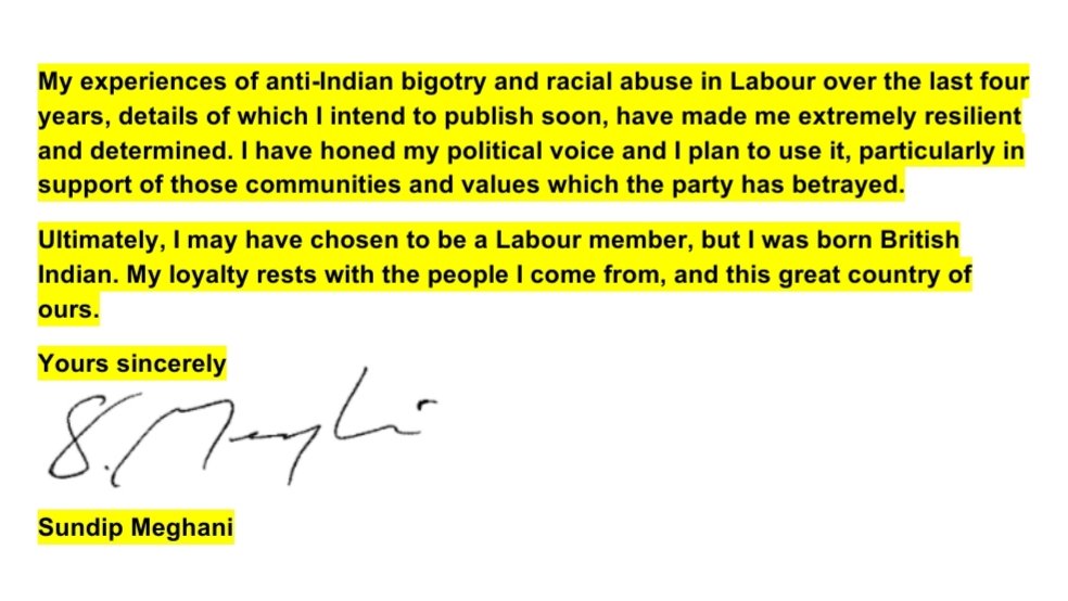 Sundip's tweet photo. On this #IndiaIndependenceDay and after 20 years of service, I have resigned from @UKLabour – an institutionally racist, anti-Indian party.

I realise now that socialism is a toxic, hateful ideology and I believe Labour has been damaged beyond repair.

https://t.co/bVTANB2cDB https://t.co/Kl5Kp3bT3u