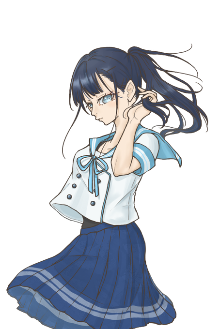 髪青のtwitterイラスト検索結果 古い順