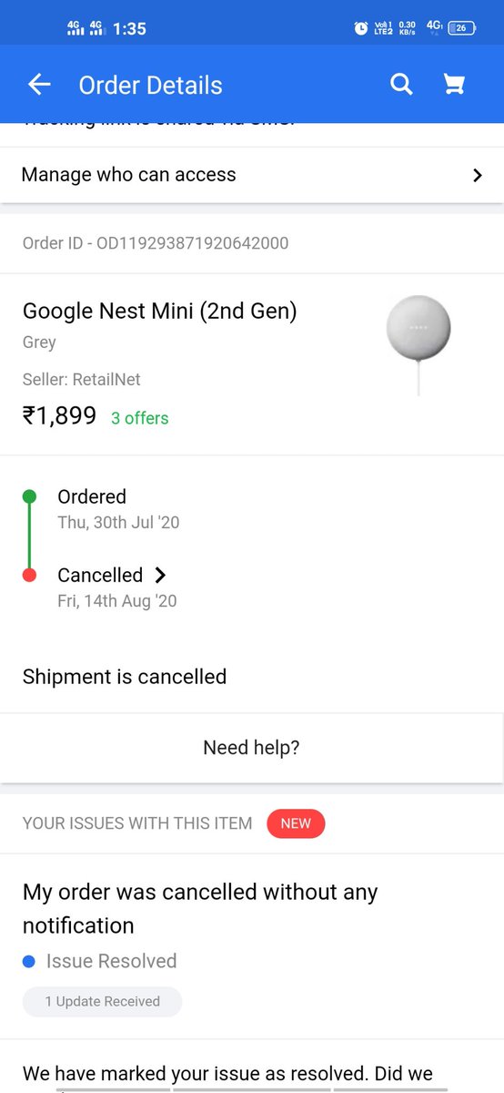 94Subhasish's tweet photo. @Flipkart  see what happened 👎 https://t.co/N4v7L4chNN