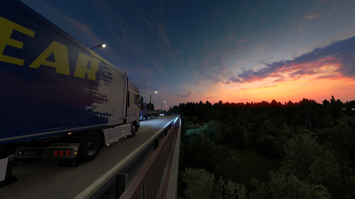 mamili1649's tweet image. sunset 🌉 #ets2 #DAFUnityEdition #goodyear