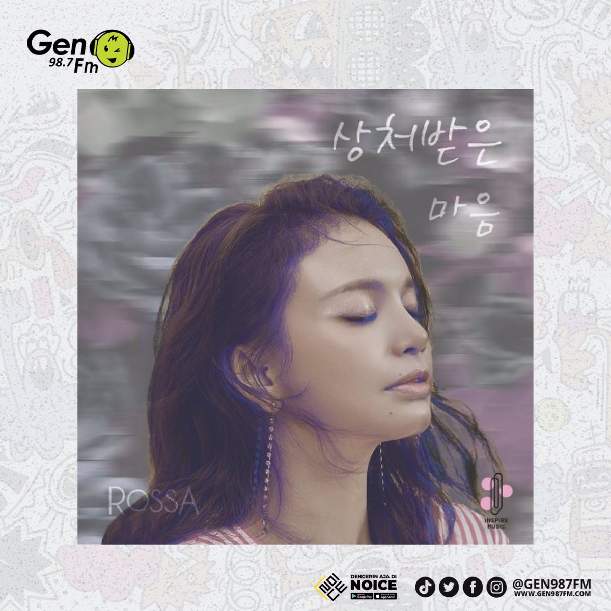 gen987fm's tweet photo. Lagu Rossa 'Hati Yang Kau Sakiti' rilis dalam bahasa Korea!
_
Sobat GEN, kamu udah gak asing lagi kan sama lirik 'ku menangis... ~' hmm... kini Rossa merilis versi Koreanya lho! Diberi judul 'Sangcheo Badeun Maeum', kira-kira lagu ini cocok buat drama korea apa ya?
_
#KataGenero https://t.co/e358tK6Fkw
