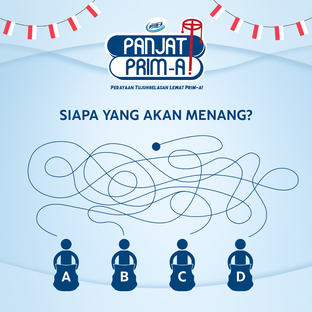 primawaterID's tweet photo. Masih semangat ikutan #PanjatPrima?
Lomba virtual yang kedua adalah Balap Karung!
Like dan tebak peserta yg berhasil mencapai garis akhir di Instagram Prim-a atau klik link ini https://t.co/p4LUrLRSt1. Menangkan total hadiah ratusan ribu rupiah!
#AirMineralPrima
#SemangatPrima https://t.co/DYjkZXkSOp