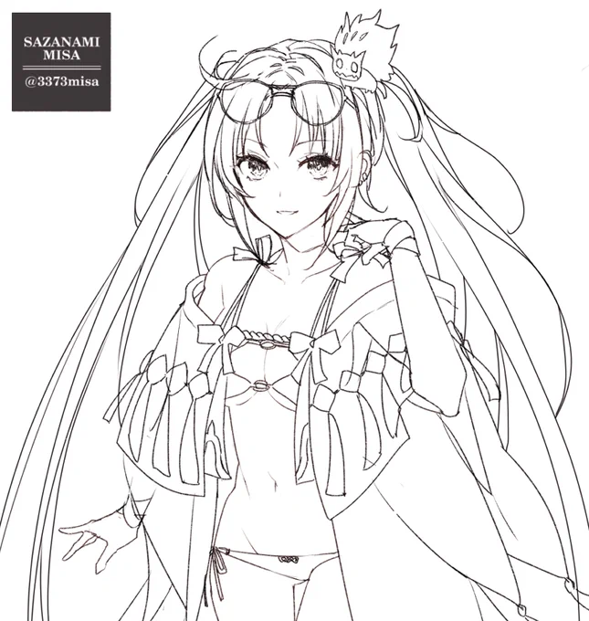 水着虞美人ラフ〆 #FGO #FGO5周年 