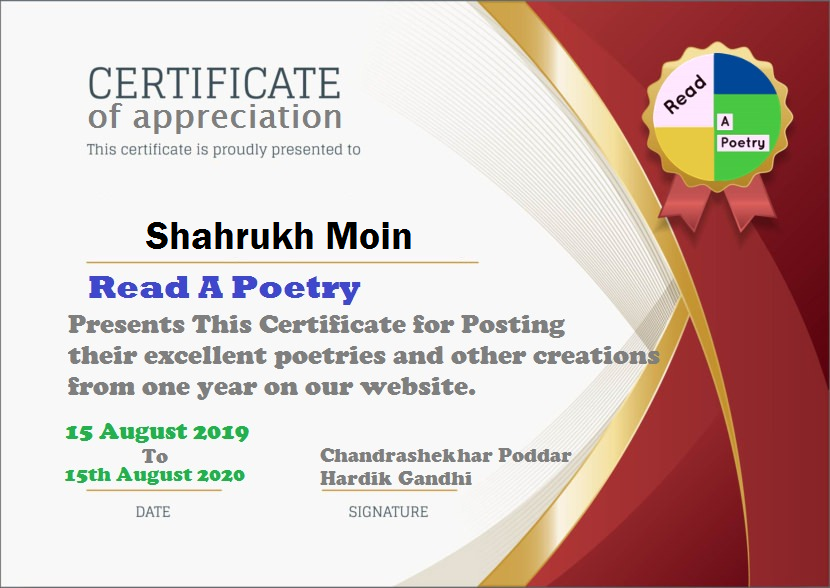 ReadAPoetry's tweet photo. Thank you For Staying With us SHarukh Moin
Message your Email ID and Get Certificate on Mail.
Post on Read A Poetry Hindi : 27
Hits : 8511+ 
#readapoetry #Hindi https://t.co/599b1UFS0k