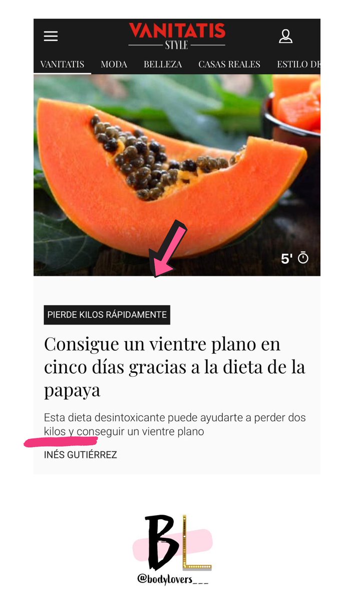 bodylovers___'s tweet photo. Una pena que un medio como @vanitatis siga utilizando este tipo de  titulares  para posicionar sus artículos y promover las terribles dietas “milagro” 👎 Más #bodypositive por favor 🙏🙏#gordofobia #amorpropio #gorda #adelgazar #15deagosto #FelizFinde https://t.co/TmWXghqSTU