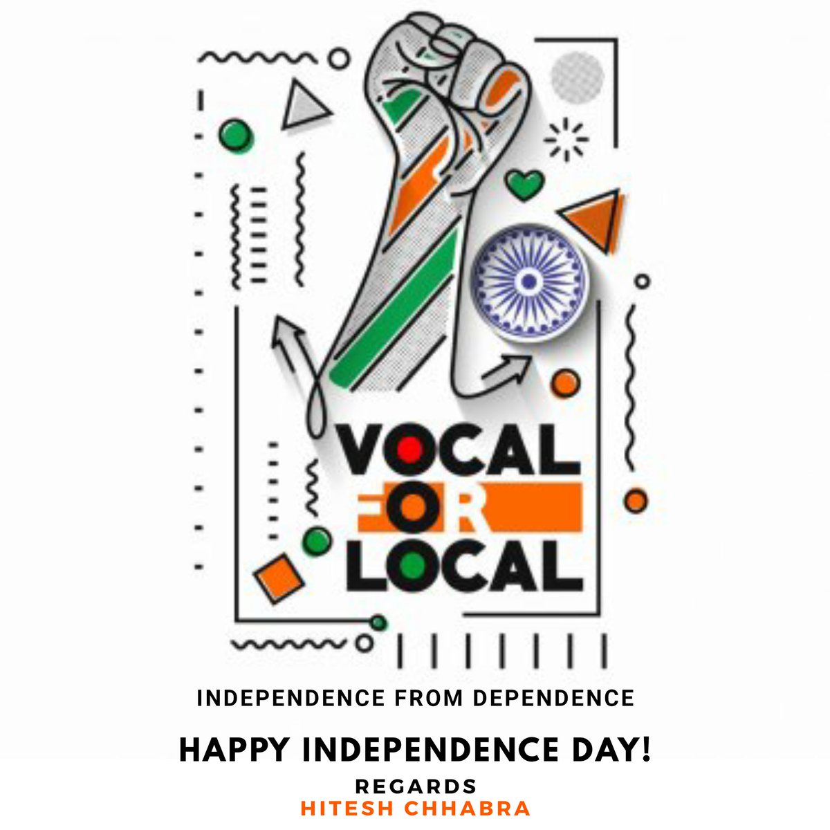 chhabrakadabra's tweet photo. #IndependenceDay2020 #VocalForLocal #IndependenceFromDependence https://t.co/NpcwSzDfHj