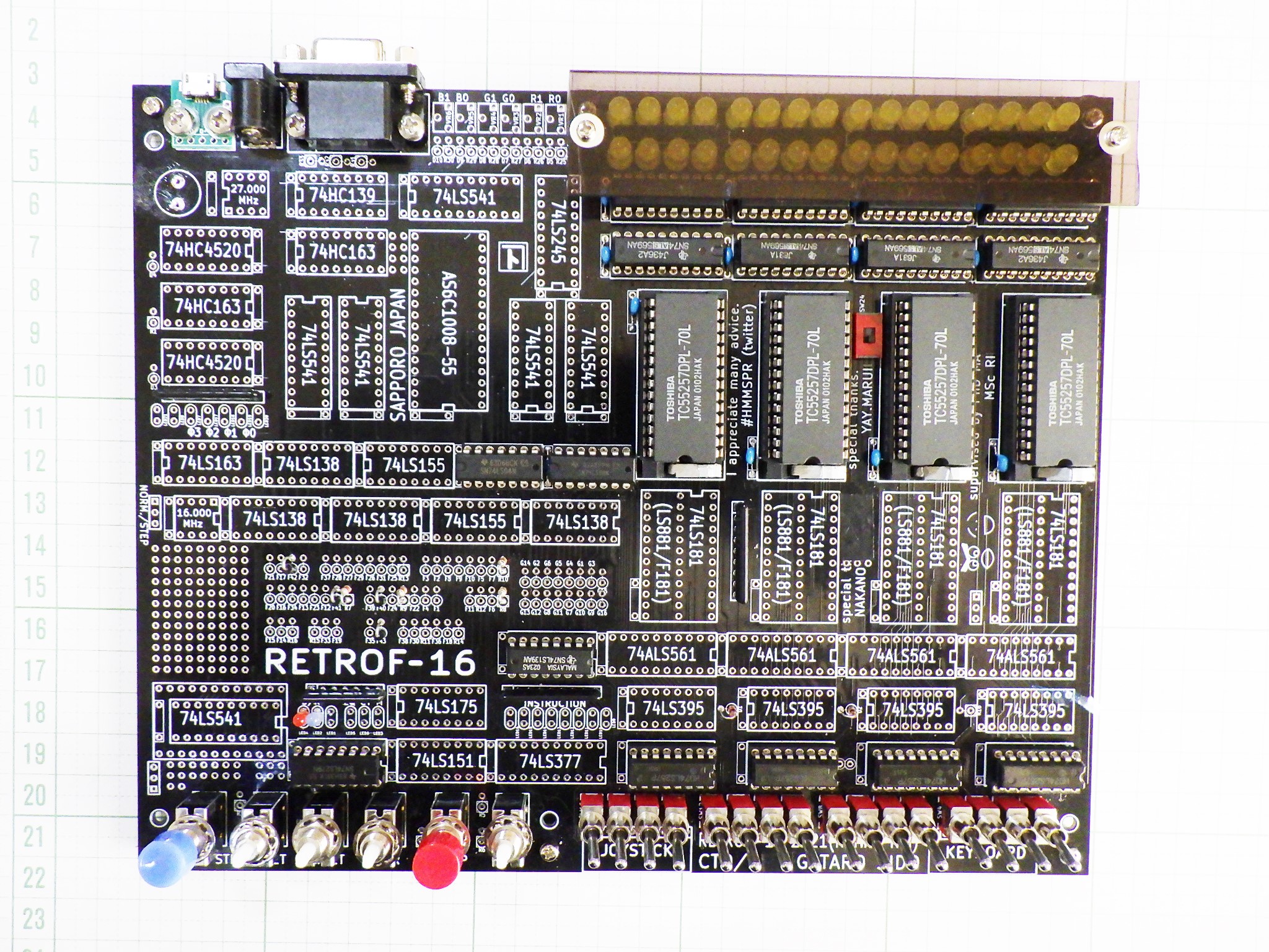 がたろう Ttlでcpuを作る爺 コンパイラやosも手作りです Cpuやfpgaを使わずにコンピュータを作る 主メモリ128kbを実装 全メモリ空間が問題なく読み書きできることを確認 画像は全てramだが赤色のスライドswの切替で半分をromにできる このromの がたろう Ttlでcpuを作る爺 コンパイラやosも手作りです Cpuやfpgaを使わずにコンピュータを作る 主メモリ128kbを実装 全メモリ空間が問題なく読み書きできることを確認 画像は全てramだが赤色のスライドswの切替で半分をromにできる このromの