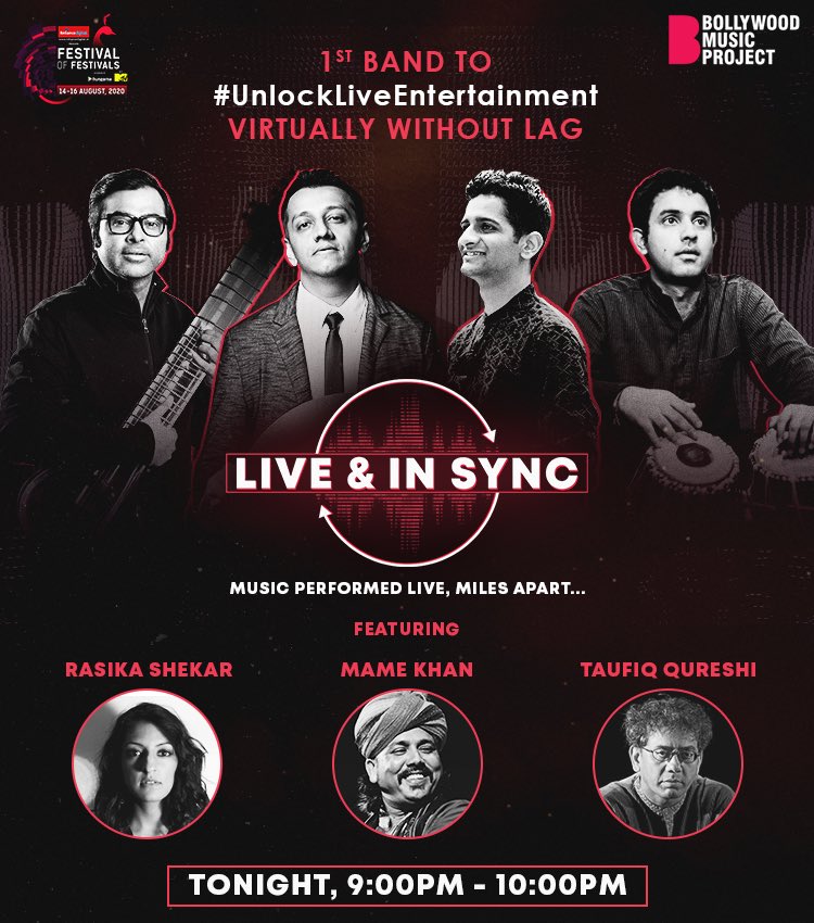 liveandinsync's tweet photo. Gear up tonight at 9 PM to watch us live with @RasikaShekar , @MameKhanMusic and #TaufiqQureshi.

Click on the link below to book your tickets now

https://t.co/mYLyaYqV0k

#unlockliveentertainment #crackthelag #festivaloffestivals https://t.co/ldbRbIL9ZJ