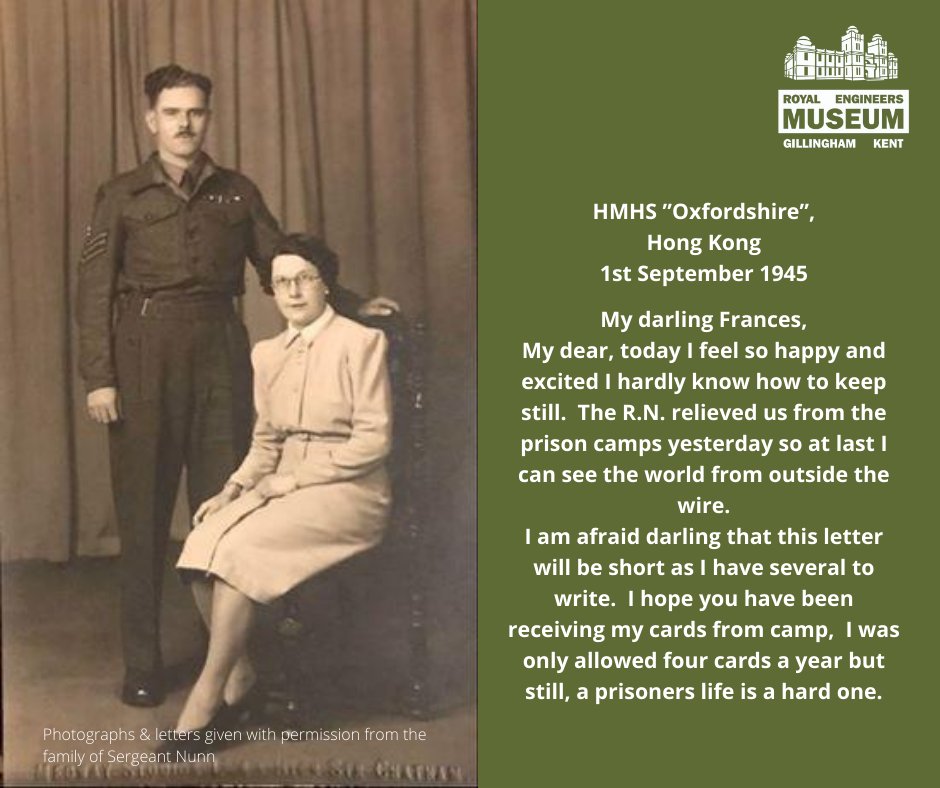 REMuseum's tweet photo. Today on #VJDay75 we bring you a letter written by Sergeant Walter Reginald Nunn upon his liberation from Hong Kong Prisoner of War camp by the Royal Navy.

The letter &amp; accompanying photographs have been graciously provided by the family of Sergeant Nunn.

#VJDay https://t.co/WPkJYQQUxm