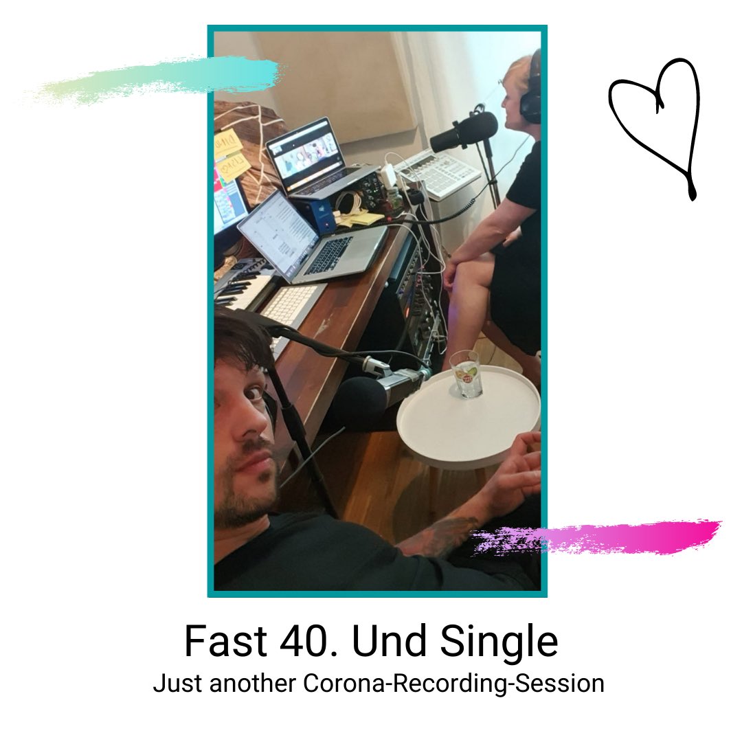 Fast_Vierzig's tweet photo. Grüße aus dem #Corona-Ausweichstudio! Where Podcasting meets Social-Distancing. #fast40 #single #podcast #neuefolge #comingsoon https://t.co/wJYKmE7Dt6