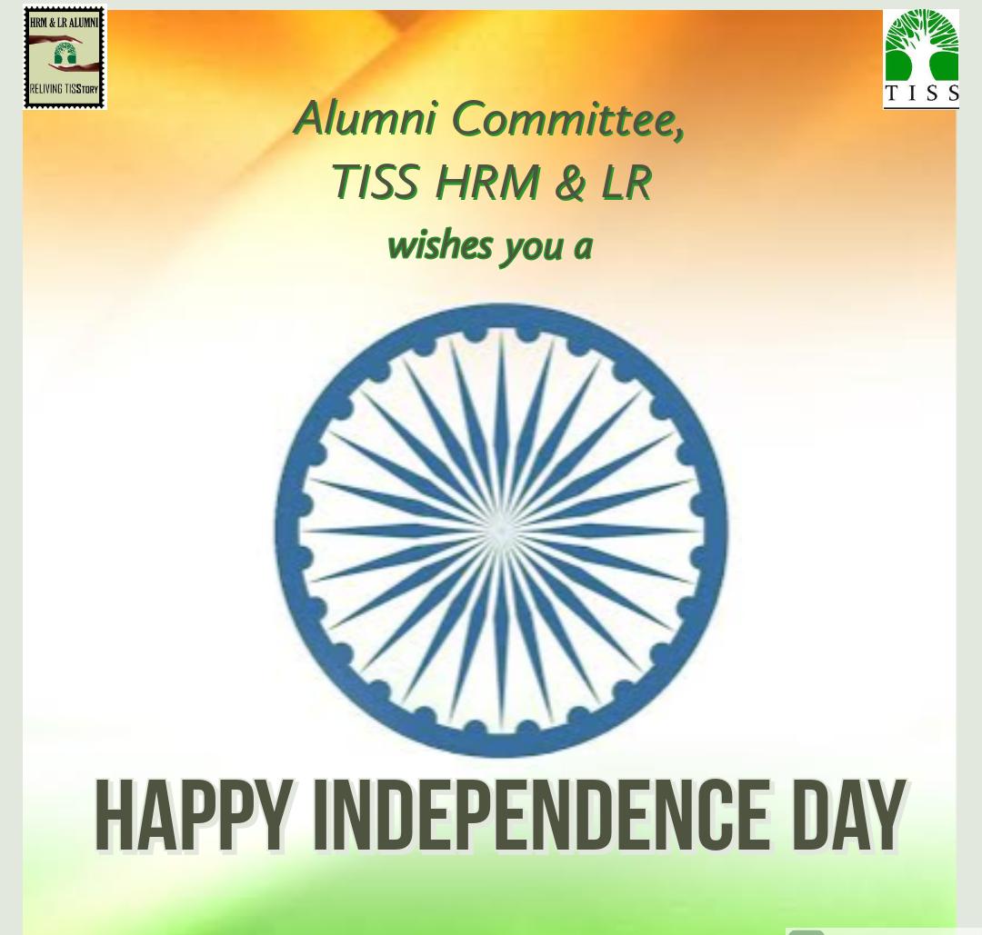 tisshrm's tweet photo. We wish you all a very happy independence day !
Regards,
Alumni Committee
#TISSMumbai #hrmlr #TISSMumbaiAlumni #TISSHRMLR #IndependenceDay #15August #IndependenceDayIndia #Indians https://t.co/BzEPWwbBAF
