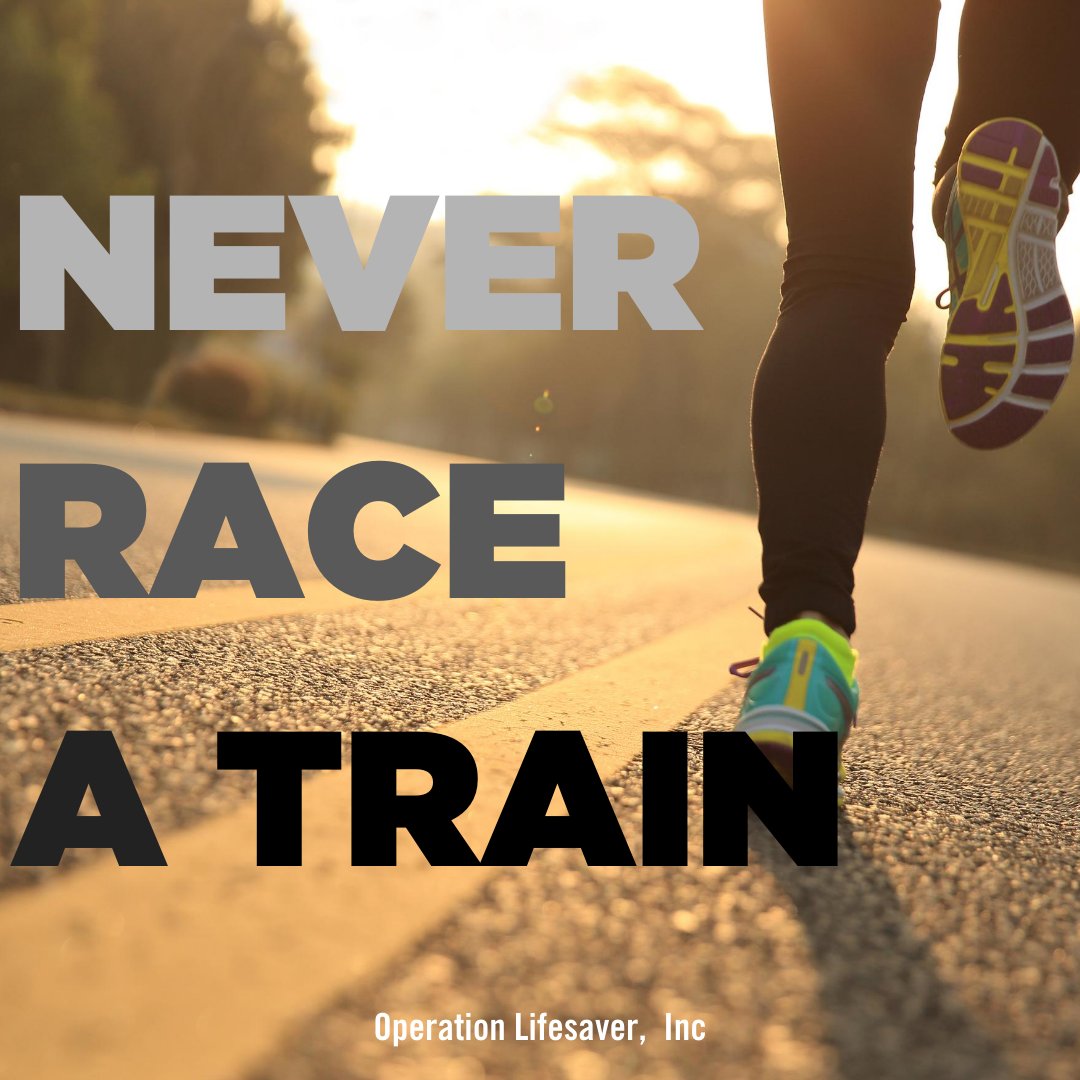 olinational's tweet photo. Don't try to race a train. It's not worth the risk. #SeeTracksThinkTrain https://t.co/Uo9DcmQgvs