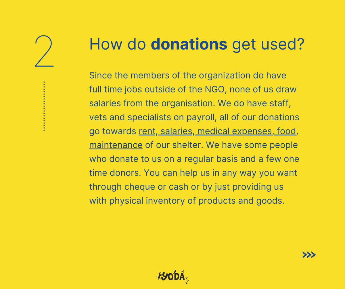 Yodamumbai2's tweet photo. How we use the funds donated at YODA.

PAYTM or GPAY
 @ +91 9870252558

Receipts and 80G Certificate provided.

#donate #yodamumbai #adoptdontshop #rescue https://t.co/xLeT9lXYLu
