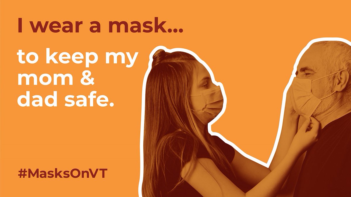 VTDeptTaxes's tweet image. Wearing a mask means helping protect loved ones. #MasksOnVT