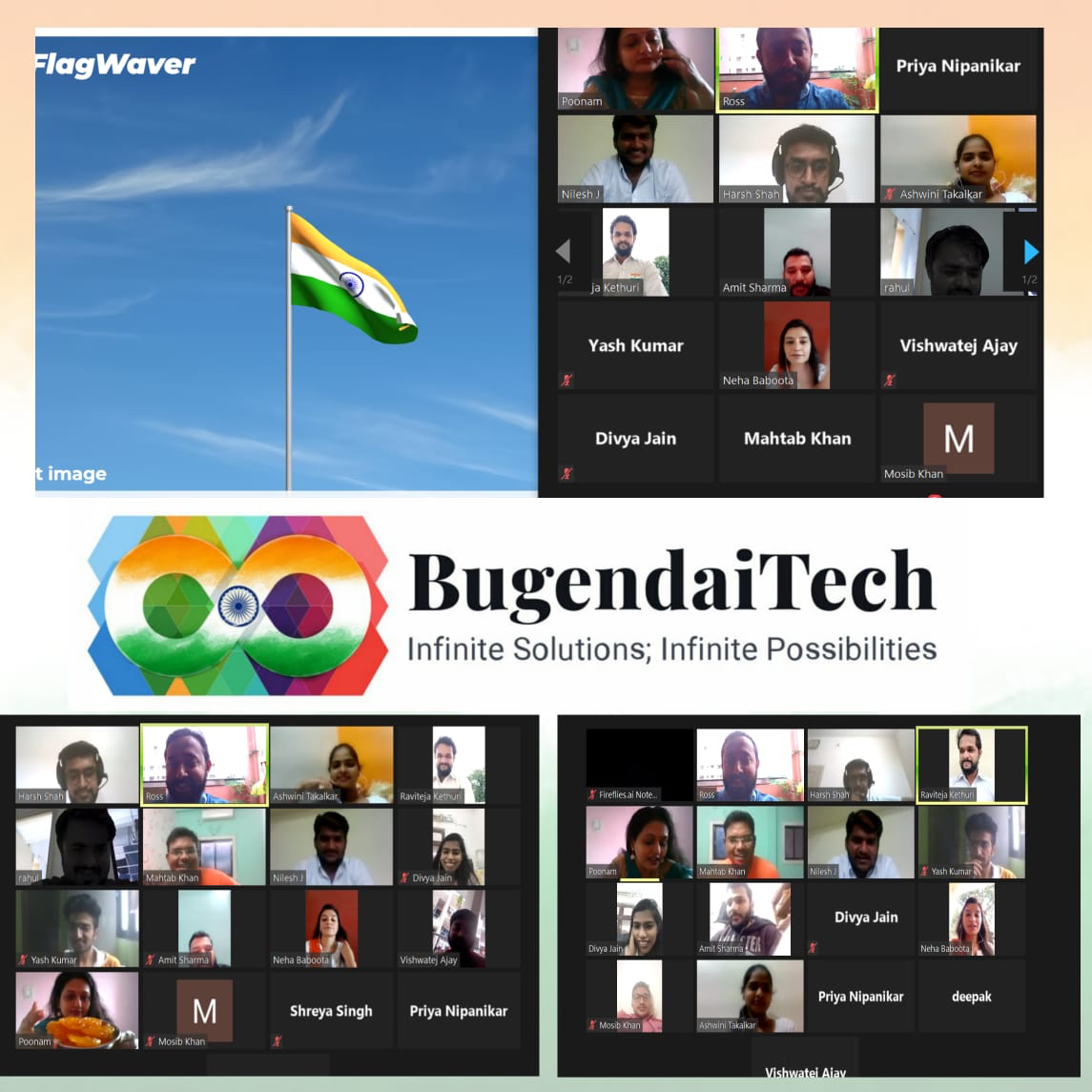 BugendaiTech's tweet photo. BugendaiTech virtually celebrates the day with all BugendaiFamily members coming together virtually and sharing their childhood Independence Day Memories and playing some fun quiz. 
 
#IndependenceDay #BugendaiOhana #BugendaiLove #BugendaiLife #LifeAtBugendaiTech https://t.co/UwmjNnHNWj