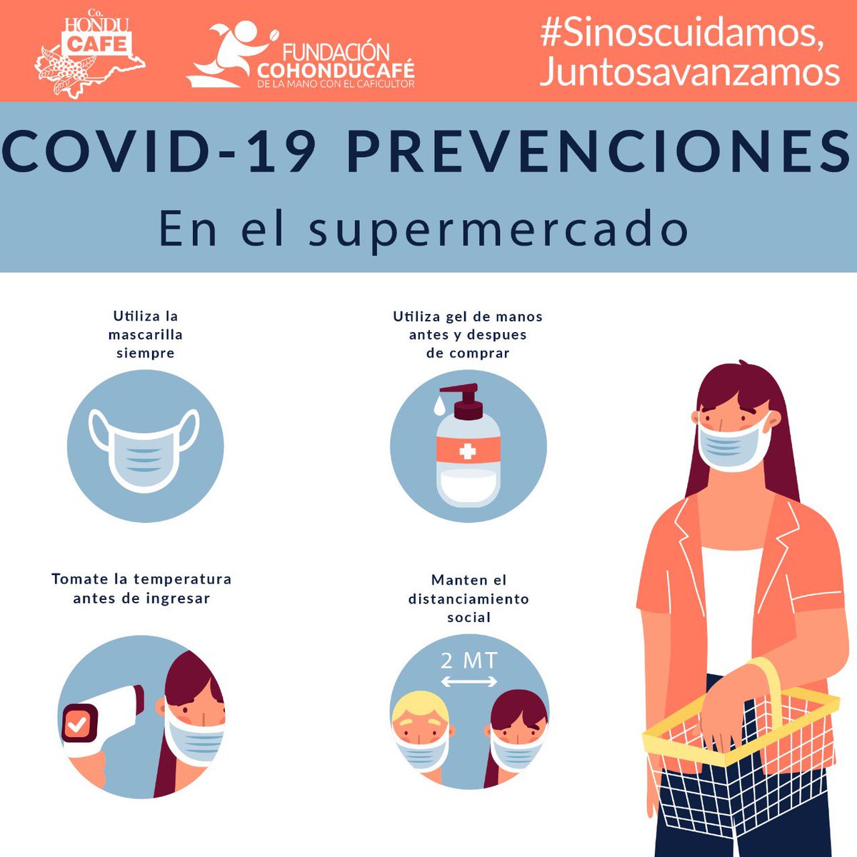FundCOHONDUCAFE's tweet photo. Si te cuidas tú y me cuido yo, nos cuidamos todos. 
#juntos #frenemos la #propagación del #covid19 https://t.co/5GKDrN518n