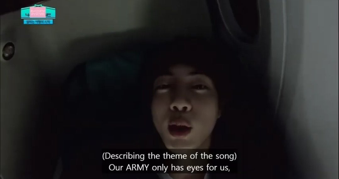 seokjin mentioned that he had been working on it during their vacation in bv4 and described what it was about, he said that army have eyes for them only and same goes for them as well