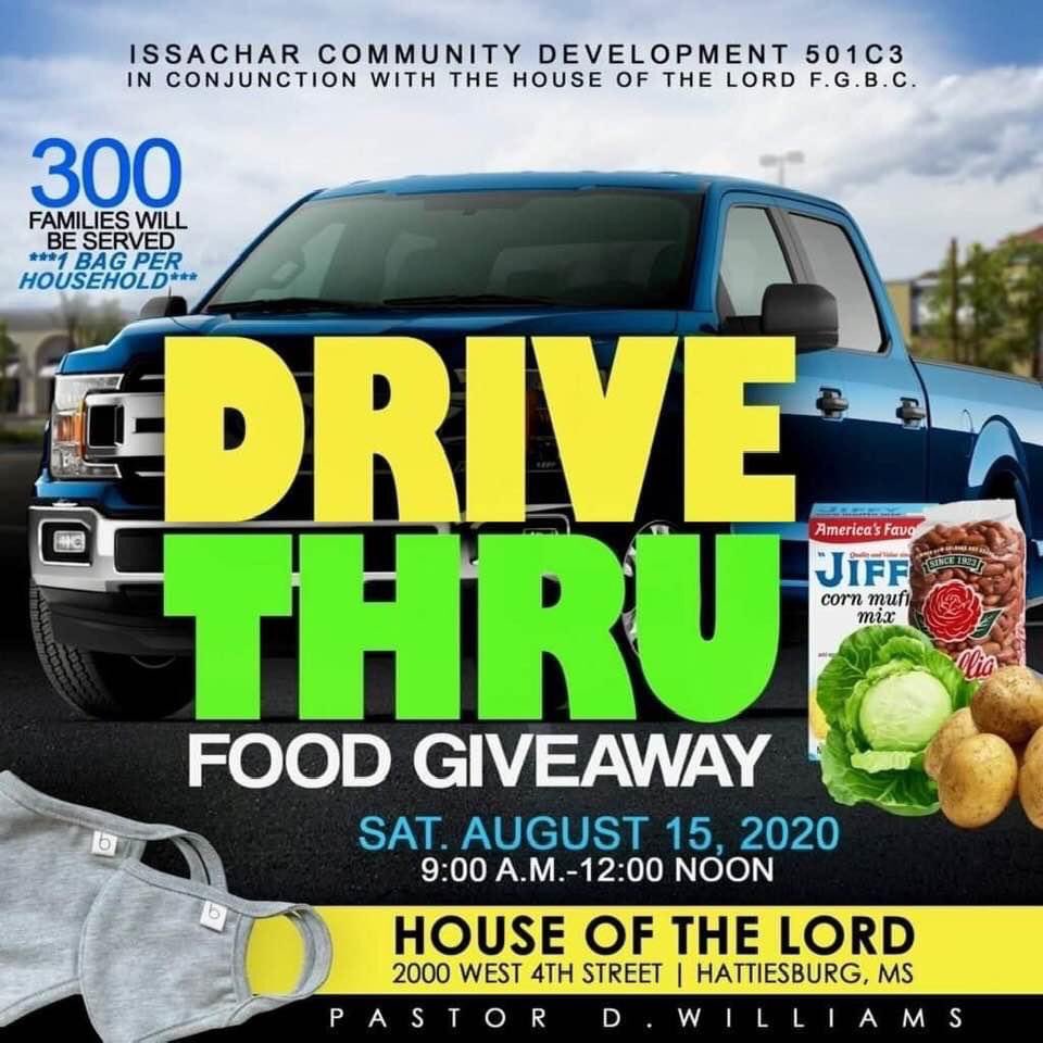thehousespirit's tweet photo. Happening NOW! We’re here to serve-House of the Lord, 2000 W. 4th St., Hattiesburg, MS. There’s a blessing waiting for 300 families Saturday, August 15 9AM -12PM or until all food bags are distributed @toby_barker @WDAMassignments @wdamrex @PatrickWDAM @BwalkerWDAM @wdamcaroline https://t.co/aB9EyRLPX2