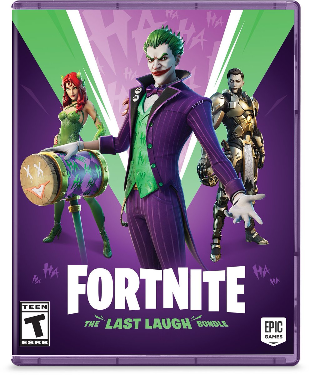 Fortnite News Upcoming Bundle The Last Laugh Includes The Following 1 000 Vbucks The Joker Poison Ivy Midas Rex Outfits Laugh Riot Back Bloom Midas Crest