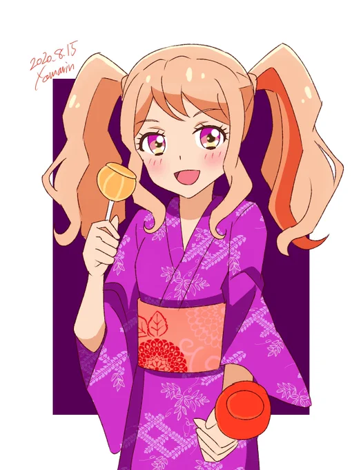 お題 りんご飴・みかん飴
分けてくれる真昼ちゃん

 #アイカツ版深夜の真剣お絵描き60分一本勝負 