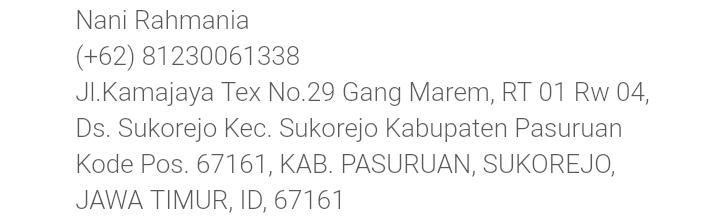 Ini alamat dia. Dia stay di #Malang
