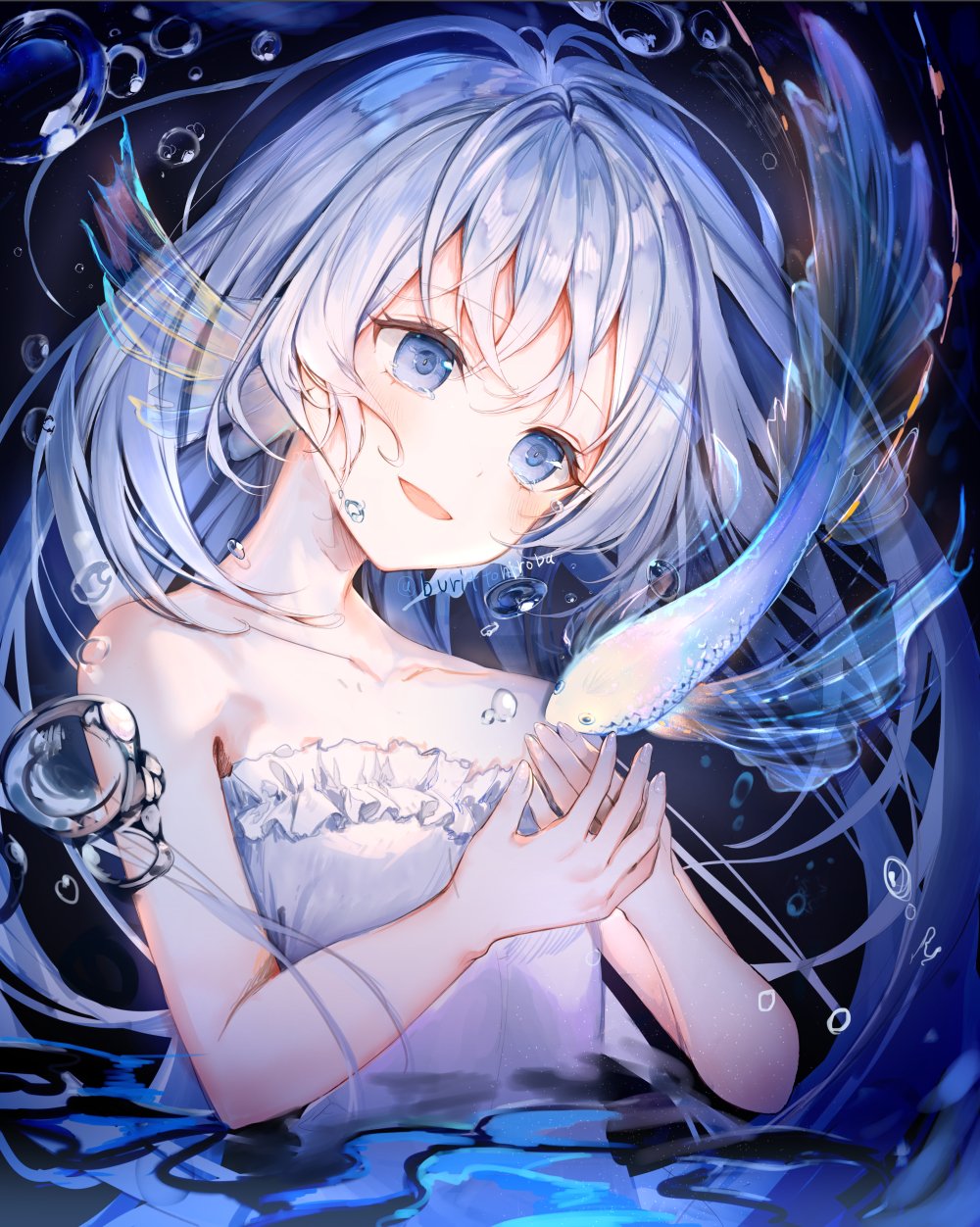 こーやふ 夏なのでイラスト本作りました 涼しげなキラキラを詰めたイラスト本です 表紙にホログラム加工してもらったのと本全体でいつもと違う紙使用してます メロンさんでの予約が開始いたしましたのでどうぞよろしくお願いしますー T Co