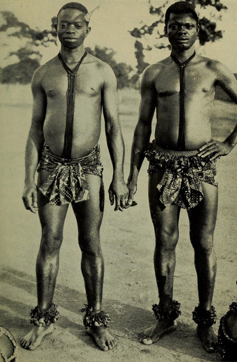 ukpuru's tweet photo. "GUINEA-FOWL DANCERS"

"These are professional dancers. Round their ankles are clusters of shells."

"[…] For these set dances, e.g. those executed by the “ Guinea-fowl dancers,” the physical strength required is tremendous. […]" Internet Archive. https://t.co/A3v1G4wa8c