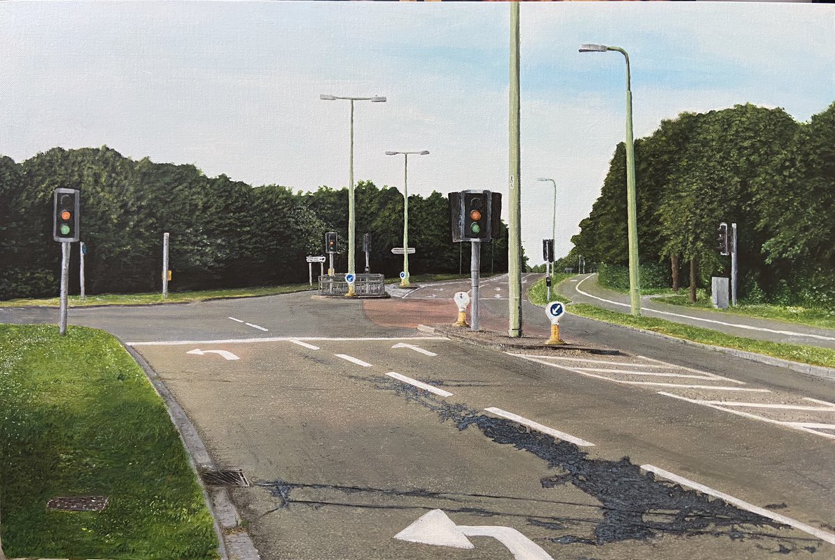 bobbyfetta's tweet image. I did a painting at the start of lockdown when the roads were empty