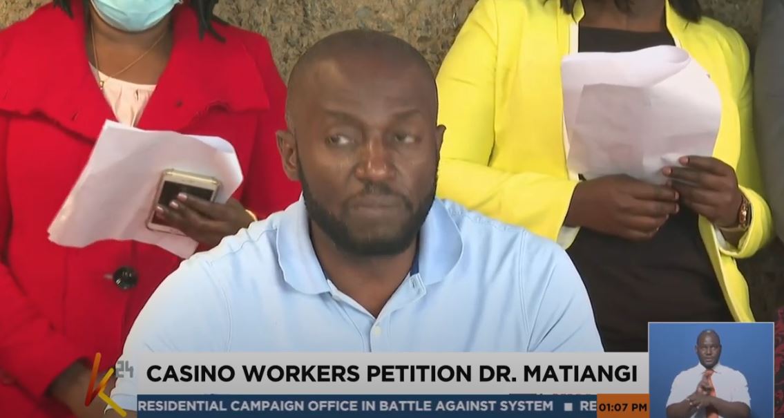K24Tv's tweet photo. Casino workers petition DR. Matiangi.
Sector experiencing job losses due to COVID-19
#K24NewsCut https://t.co/TrrElgSpEb