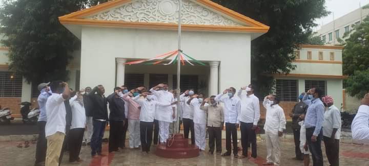 BasangouDaddal's tweet photo. Wishing everyone a Happy 74th Independence Day. Today we hoisted our national flag at our Office with all our party members.    #IndependenceDayIndia  #15th_August https://t.co/GMf8dSLg0M