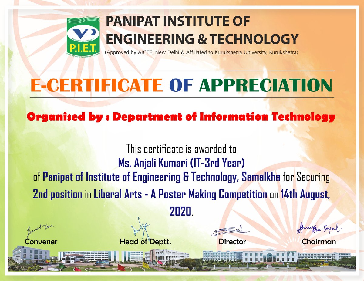 PIETPanipat's tweet image. To celebrate the Independence day, IT department had organised a poster making/Poetry event "Liberal Arts." 
The event was graced by the presence of MR Rakesh tayal,Dr Shakti Kumar &amp;amp; Dean Academics Vijay Athawale &amp;amp; was organised by Harminder Kaur &amp;amp; Karuna.
#Independencedaycontest