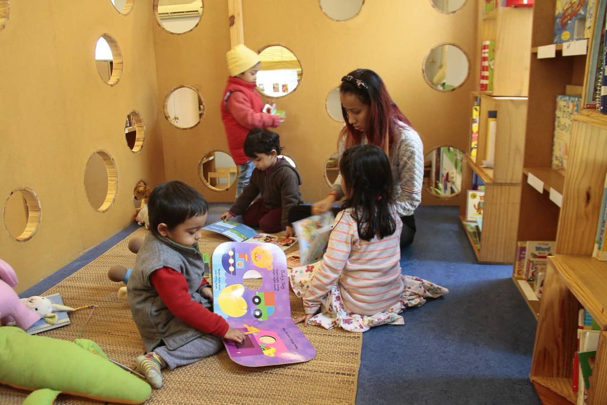DreamingChild3's tweet photo. “Fill your house with books, in all the crannies and all the nooks.” Dr. Seuss

Dreaming Child has it's own nook - The Reader's Den!  Our children love being able to handle books, flip the pages, interpret what the images tell them, and have many conversations with one another. https://t.co/GuszagZtkh