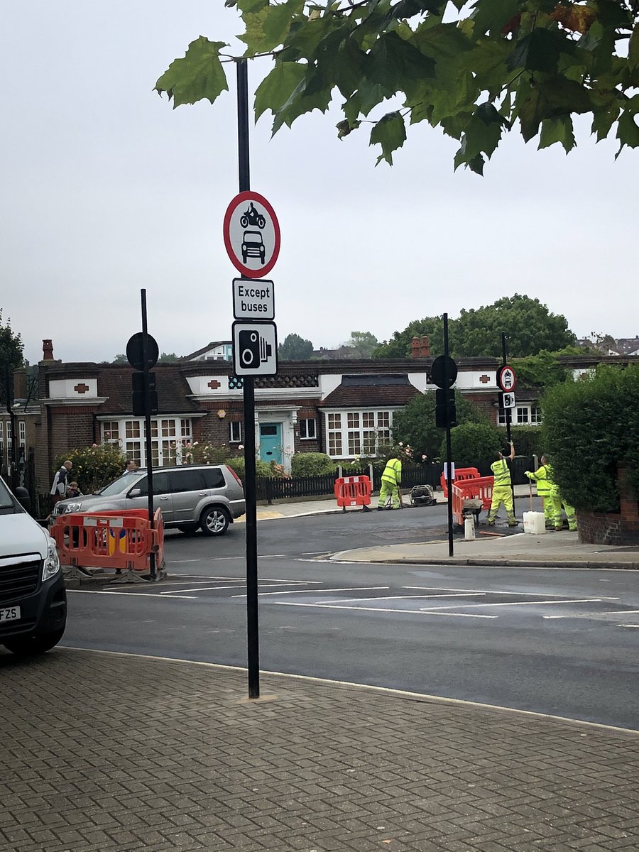 A new low-traffic neighbourhood going in in Streatham Hill - just signs so far, which are being widely ignored by motorists. hopefully planters and bollards coming in soon to protect people
