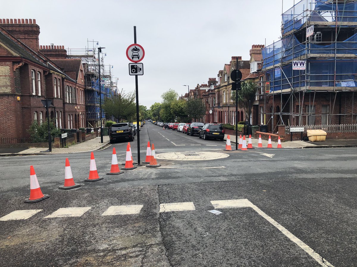 A new low-traffic neighbourhood going in in Streatham Hill - just signs so far, which are being widely ignored by motorists. hopefully planters and bollards coming in soon to protect people