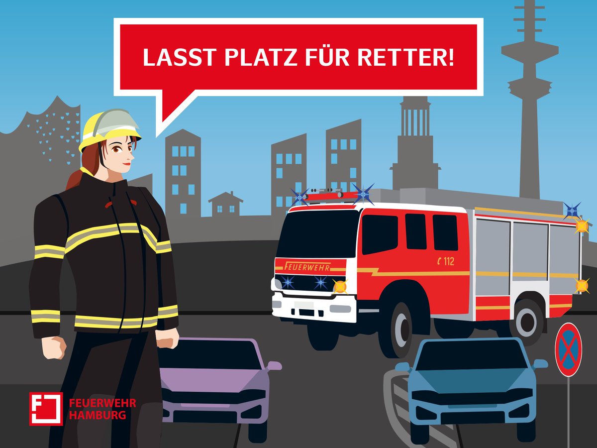 FeuerwehrHH's tweet image. Sommer in der Stadt. Jetzt einen Ausflug an die Elbe, an den Badesee oder in den Wald...

Bitte dran denken, dass Rettungswege für @FeuerwehrHH, @FF_Hamburg oder @DLRG 🚒🚑🚓 frei bleiben. 

Immer so parken, dass #PlatzfürRetter bleibt ✅

#EinsatzfuerHamburg #SommerinderStadt