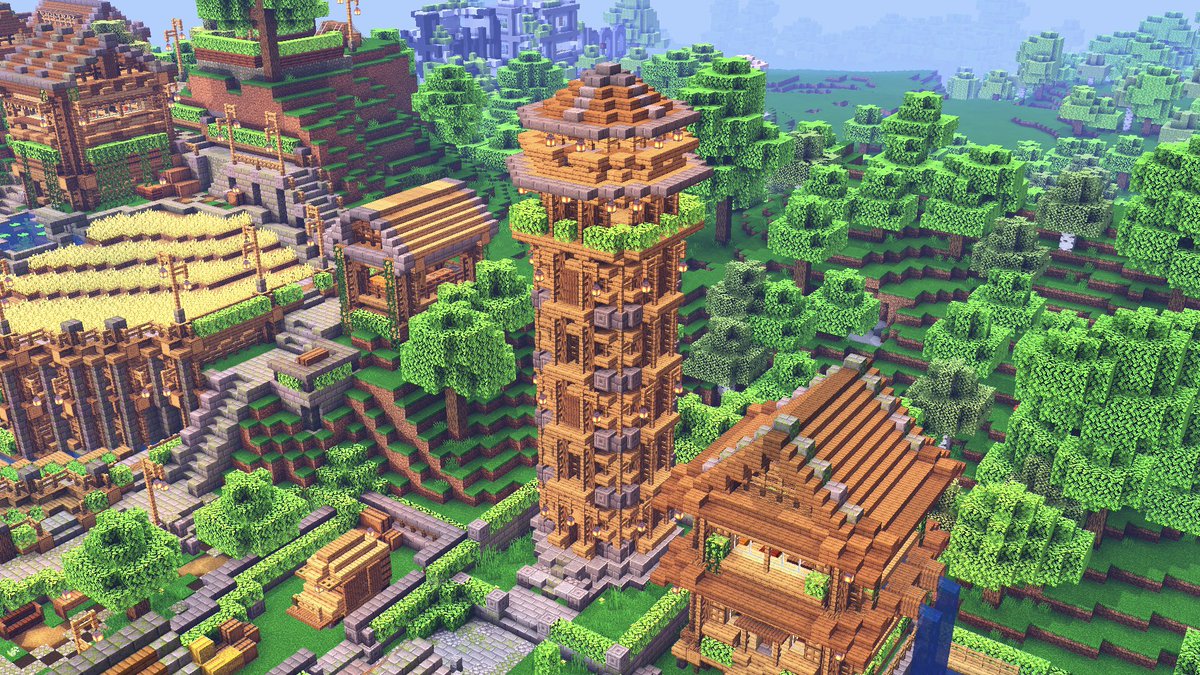 こぐまぷろ Kogumapro 在 Twitter 上 崖の上の村を最近修正しつつ整備しております 今日は塔を少し改修しました やっぱり村のランドマーク的なものがあるのはいいですね 村になんの施設を追加するかただいま考え中です マイクラ Minecraft建築コミュ マイン