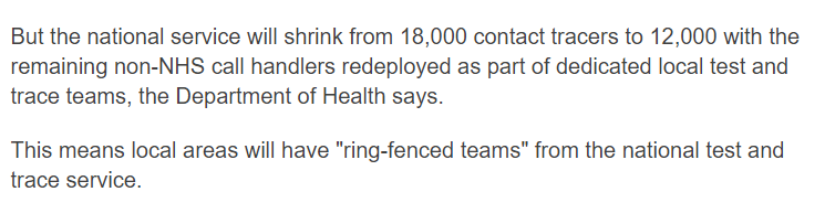 The BBC's story was also incorrect, or at the very least, extremely misleading, in line with the misleading spin from government.  #TestAndTrace 8/n