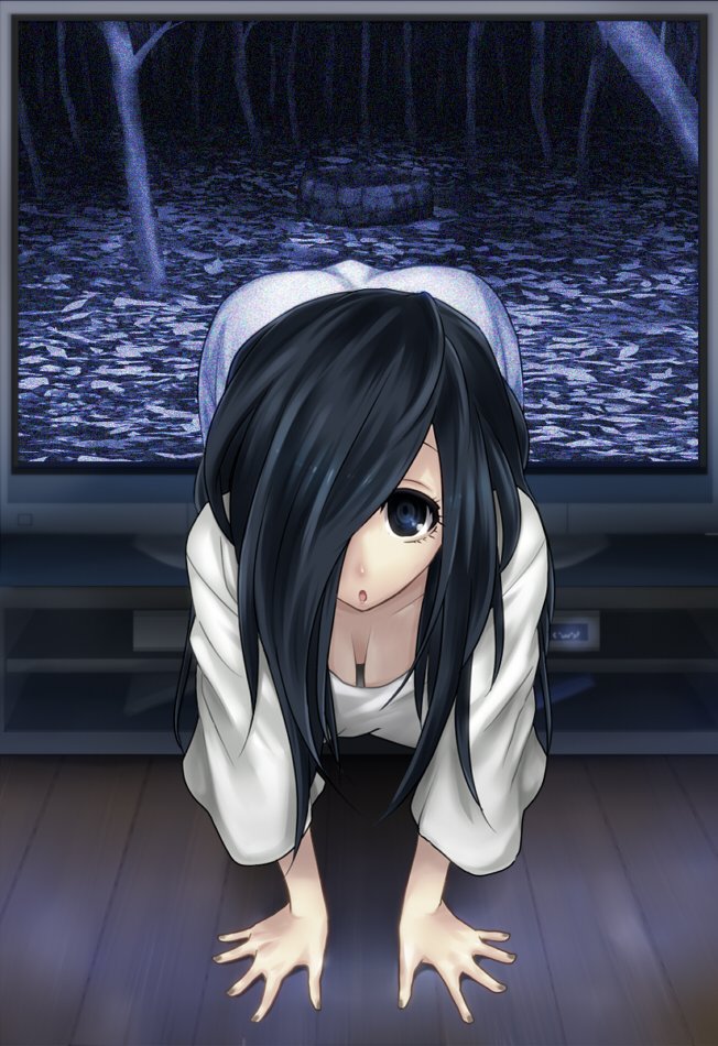 Sadako crawls her first half our of the TV, she then look up at you

"I'm glad your using your TV. I've been squeezing though very small screens lately~" 

( for a #LewdRP and dark theme rp starter ❤+♻ this. I'll do them like usual)