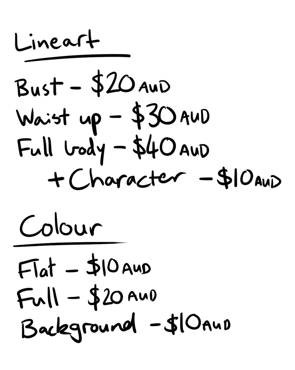 commission time! {rts?}

- payment via paypal invoice 
- DM or email bbuggs.art@gmail.com for more info

thanks so much for your support! 