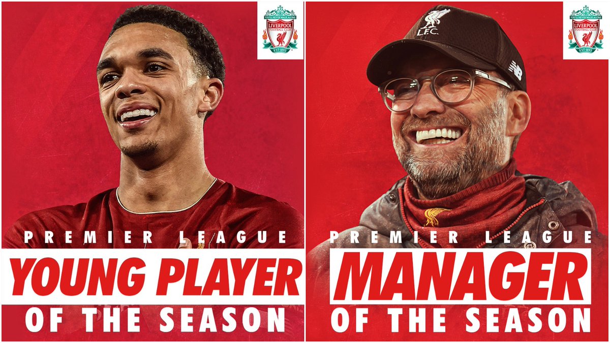 LFC's tweet photo. ICYMI...

@trentaa98 has been voted 𝑷𝒓𝒆𝒎𝒊𝒆𝒓 𝑳𝒆𝒂𝒈𝒖𝒆 𝒀𝒐𝒖𝒏𝒈 𝑷𝒍𝒂𝒚𝒆𝒓 𝒐𝒇 𝒕𝒉𝒆 𝑺𝒆𝒂𝒔𝒐𝒏 🤩

The boss is the 𝑷𝒓𝒆𝒎𝒊𝒆𝒓 𝑳𝒆𝒂𝒈𝒖𝒆 𝑴𝒂𝒏𝒂𝒈𝒆𝒓 𝒐𝒇 𝒕𝒉𝒆 𝑺𝒆𝒂𝒔𝒐𝒏 🙌 https://t.co/07UWeXi3od