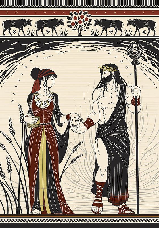 Just like Persephone takes pomegranate out of underworld, so can a woman help Hades "exert" his thoughts & intuitions into the world. She may be a strategic ally if she is more socially capable than him & help him cut through the world of small talk & chatter.