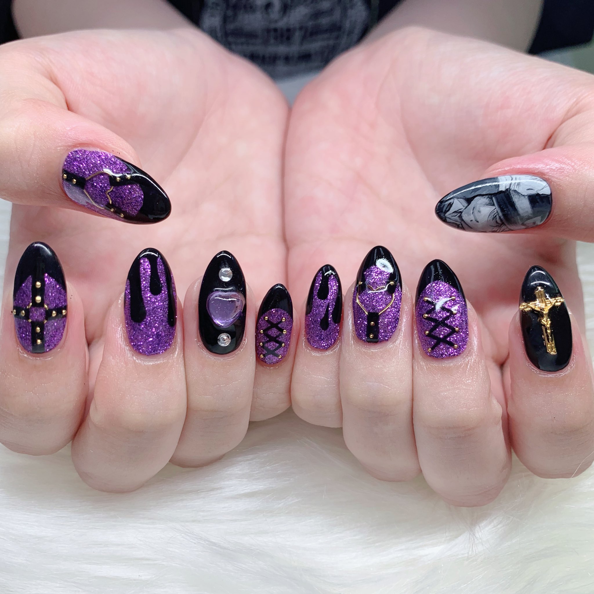Twitter 上的 Nail Salon Muah お客様オーダー 痛ネイル アズール アーシェングロット カウンドダウンイラストのアズールくんを 御来店ありがとうございました T Co Tw6djjkcdb Twitter