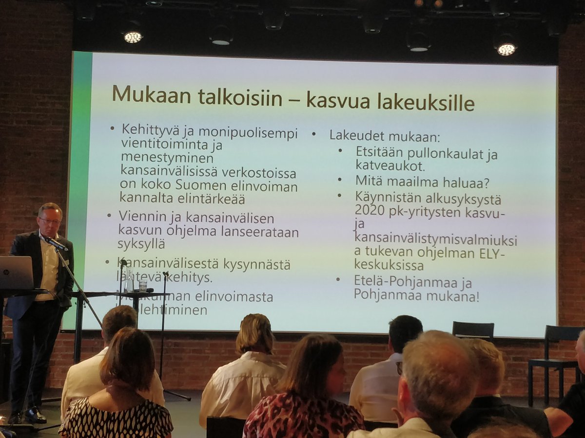 Konkreettinen avaus ja lupaus <a href="/MikaLintila/">Mika Lintilä</a> kansainvälistymisohjelmasta lakeuksille #kyröönkäräjät