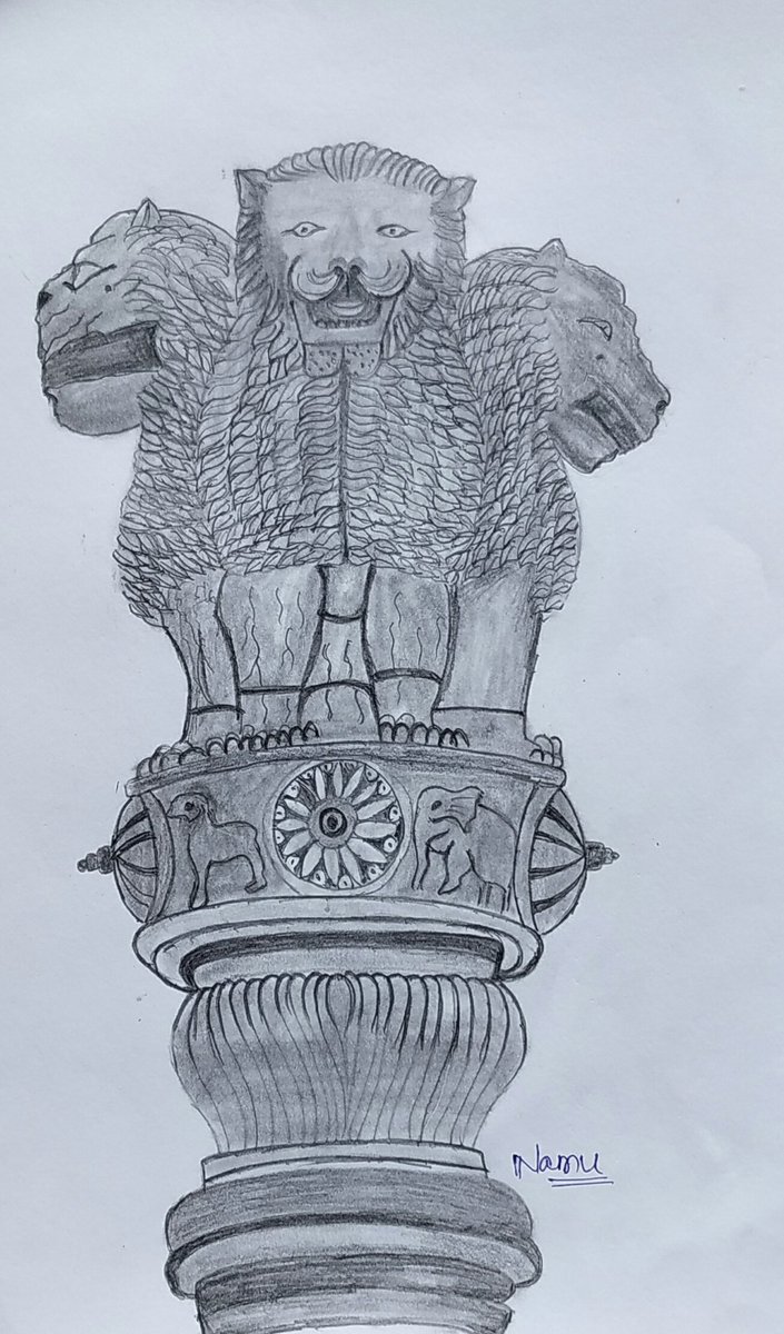 _namu_01_'s tweet photo. Satyamev Jayate  🙏
National Emblem 🇮🇳♥️🇮🇳

#Namasya_Art ✨#ArtistOnTwitter #sketchers #artists
 
#74thIndependenceDay #15August2020 #NationalEmblem 
#JayHind #AkhandBharat #SatyamevJayate

🕊️ https://t.co/UzU5exoe5c